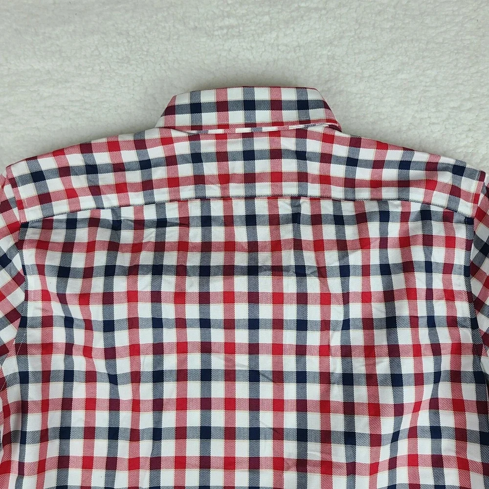 Banana Republic Shirt Mens XL Blue Red Non Iron Tailored‎ Slim Fit Dress